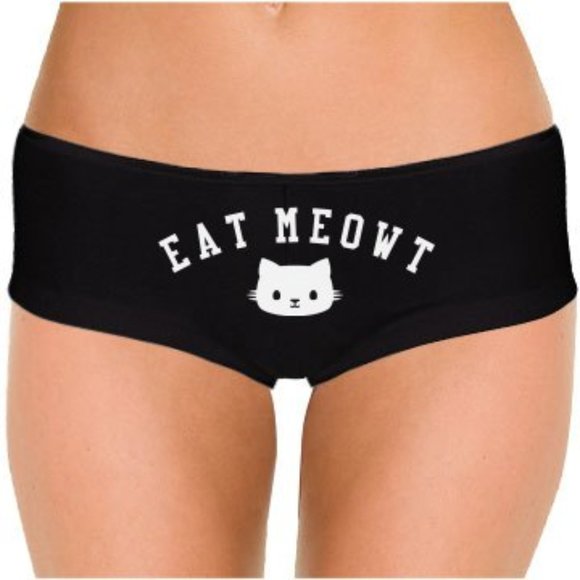Eat Meowt Low Rise Cheeky Boyshorts - Picture 1 of 3